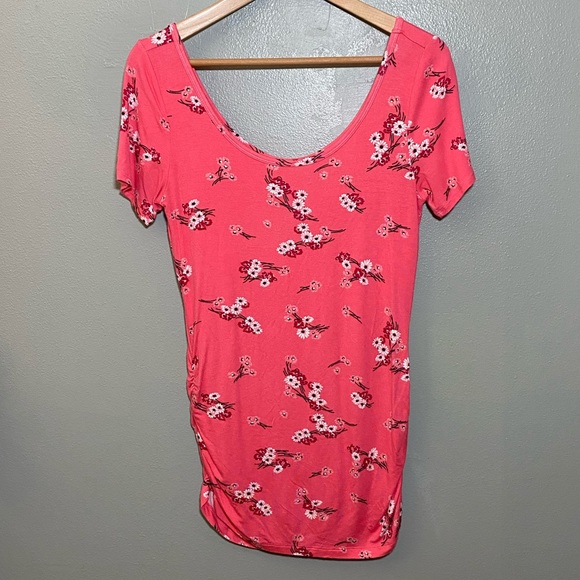 Maurices Tops - Gathered Sides Floral Blouse